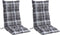 vidaXL - Stoelkussens - 2 - st - hoge - rug - ruitpatroon - oxford - stof - grijs