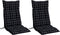 vidaXL - Stoelkussens - 2 - st - hoge - rug - ruitpatroon - oxford - stof - zwart