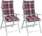vidaXL - Stoelkussens - 2 - st - hoge - rug - ruitpatroon - oxford - stof - rood