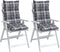 vidaXL - Stoelkussens - 2 - st - hoge - rug - ruitpatroon - oxford - stof - grijs