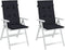 vidaXL - Stoelkussens - 2 - st - hoge - rug - ruitpatroon - stof - zwart
