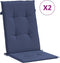 vidaXL - Stoelkussens - 2 - st - hoge - rug - stof - marineblauw