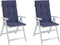 vidaXL - Stoelkussens - 2 - st - hoge - rug - stof - marineblauw