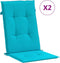 vidaXL - Stoelkussens - 2 - st - hoge - rug - stof - turquoise