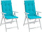 vidaXL - Stoelkussens - 2 - st - hoge - rug - stof - turquoise