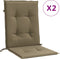 vidaXL - Stoelkussens - 2 - st - lage - rug - 100x50x4 - cm - stof - gemêleerd - taupe