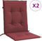 vidaXL - Stoelkussens - 2 - st - lage - rug - 100x50x4 - cm - stof - gemêleerd - wijnrood