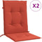 vidaXL - Stoelkussens - 2 - st - lage - rug - 100x50x4 - cm - stof - gemêleerd - rood