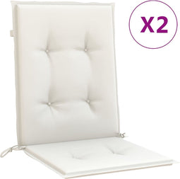vidaXL - Stoelkussens - 2 - st - lage - rug - 100x50x4 - cm - stof - gemêleerd - crème