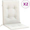 vidaXL - Stoelkussens - 2 - st - lage - rug - 100x50x4 - cm - stof - gemêleerd - crème