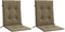 vidaXL - Stoelkussens - 2 - st - lage - rug - 100x50x4 - cm - stof - gemêleerd - taupe