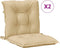 vidaXL - Stoelkussens - 2 - st - lage - rug - 100x50x7 - cm - stof - gemêleerd - beige