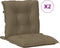 vidaXL - Stoelkussens - 2 - st - lage - rug - 100x50x7 - cm - stof - gemêleerd - taupe