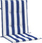 vidaXL - Stoelkussens - 2 - st - lage - rug - gestreept - stof - wit - en - blauw