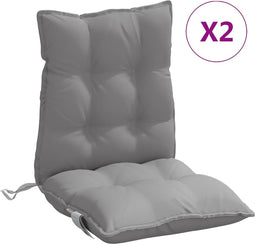 vidaXL - Stoelkussens - 2 - st - lage - rug - oxford - stof - grijs