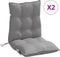 vidaXL - Stoelkussens - 2 - st - lage - rug - oxford - stof - grijs