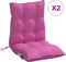 vidaXL - Stoelkussens - 2 - st - lage - rug - oxford - stof - roze