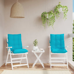 vidaXL - Stoelkussens - 2 - st - lage - rug - oxford - stof - turquoise