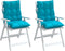 vidaXL - Stoelkussens - 2 - st - lage - rug - oxford - stof - turquoise