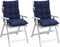 vidaXL - Stoelkussens - 2 - st - lage - rug - oxford - stof - marineblauw