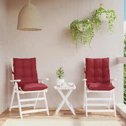 vidaXL - Stoelkussens - 2 - st - lage - rug - oxford - stof - wijnrood