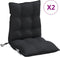 vidaXL - Stoelkussens - 2 - st - lage - rug - oxford - stof - zwart