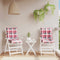 vidaXL - Stoelkussens - 2 - st - lage - rug - ruitpatroon - oxford - stof - rood