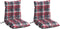 vidaXL - Stoelkussens - 2 - st - lage - rug - ruitpatroon - oxford - stof - rood