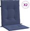vidaXL - Stoelkussens - 2 - st - lage - rug - stof - marineblauw