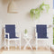 vidaXL - Stoelkussens - 2 - st - lage - rug - stof - marineblauw