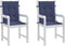 vidaXL - Stoelkussens - 2 - st - lage - rug - stof - marineblauw