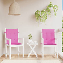 vidaXL - Stoelkussens - 2 - st - lage - rug - stof - roze