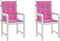 vidaXL - Stoelkussens - 2 - st - lage - rug - stof - roze