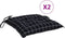 vidaXL - Stoelkussens - 2 - st - ruitpatroon - 40x40x7 - cm - stof - zwart