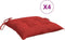 vidaXL - Stoelkussens - 4 - st - 40x40x7 - cm - oxford - stof - rood