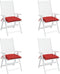 vidaXL - Stoelkussens - 4 - st - 40x40x7 - cm - oxford - stof - rood