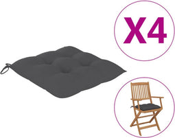 vidaXL - Stoelkussens - 4 - st - 40x40x7 - cm - oxford - stof - antracietkleurig