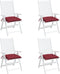 vidaXL - Stoelkussens - 4 - st - 40x40x7 - cm - oxford - stof - wijnrood