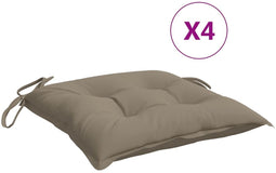 vidaXL - Stoelkussens - 4 - st - 40x40x7 - cm - oxford - stof - taupe