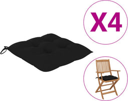 vidaXL - Stoelkussens - 4 - st - 40x40x7 - cm - oxford - stof - zwart