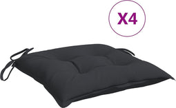 vidaXL - Stoelkussens - 4 - st - 40x40x7 - cm - oxford - stof - zwart