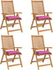vidaXL - Stoelkussens - 4 - st - 40x40x7 - cm - stof - roze