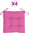 vidaXL - Stoelkussens - 4 - st - 40x40x7 - cm - stof - roze