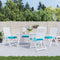 vidaXL - Stoelkussens - 4 - st - 40x40x7 - cm - stof - turquoise