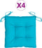 vidaXL - Stoelkussens - 4 - st - 40x40x7 - cm - stof - turquoise