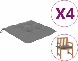 vidaXL - Stoelkussens - 4 - st - 50x50x7 - cm - oxford - stof - grijs