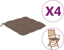 vidaXL - Stoelkussens - 4 - st - 50x50x7 - cm - oxford - stof - taupe