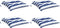 vidaXL - Stoelkussens - 4 - st - 50x50x7 - cm - stof - gestreept - wit - en - blauw
