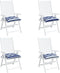 vidaXL - Stoelkussens - 4 - st - 50x50x7 - cm - stof - gestreept - wit - en - blauw