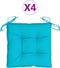 vidaXL - Stoelkussens - 4 - st - 50x50x7 - cm - stof - turquoise